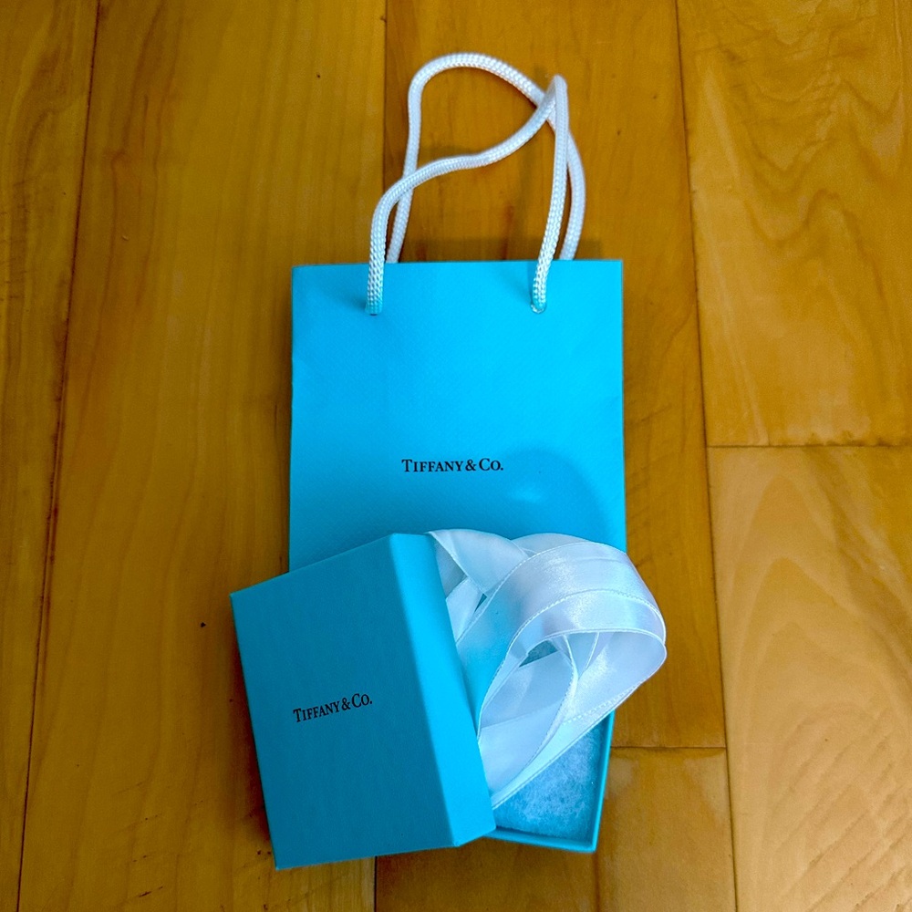 Tiffany & Co. a gift box, ribbon and a bag